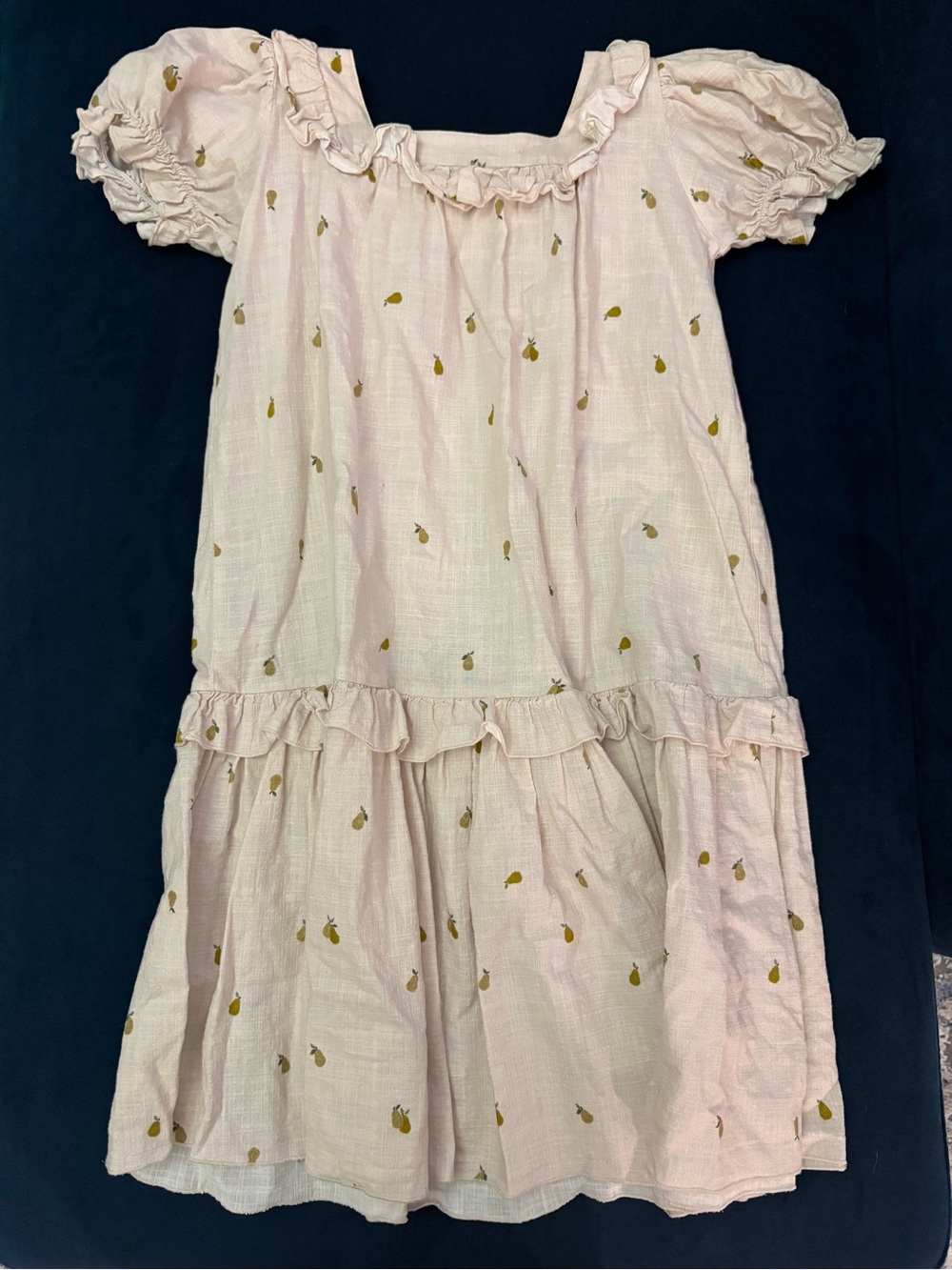 The New Society Short-Sleeve Tiered Dress with Gold Pear Print 6